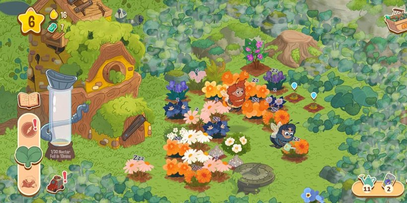 abeille orange et abeille bleue s'occupant du jardin