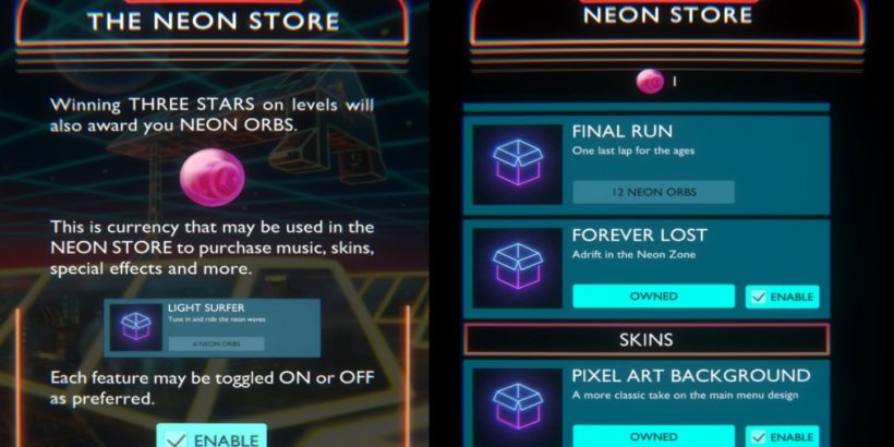 Magasin de néon et ses marchandises