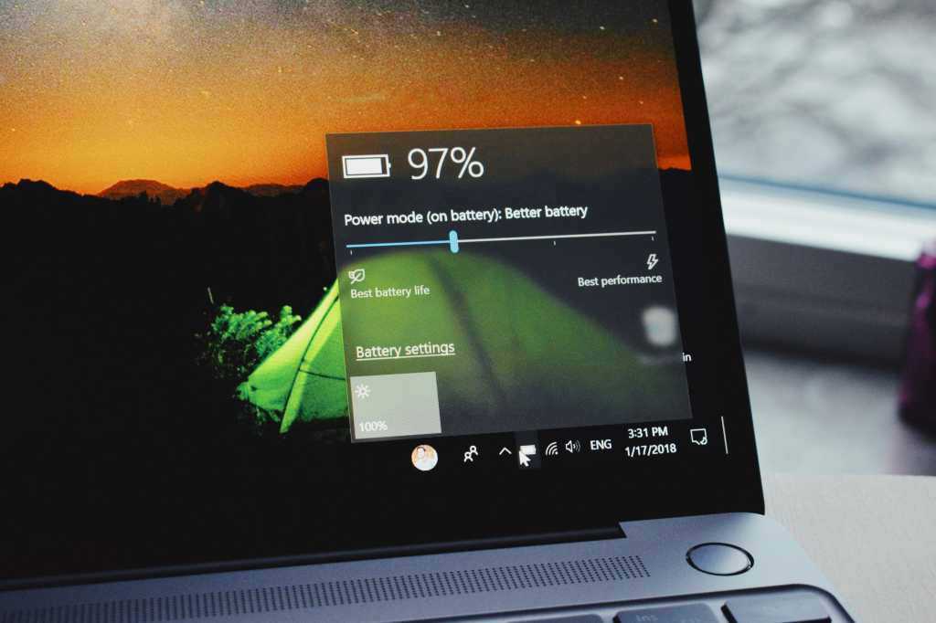 Windows laptop battery health and remaining battery life percentage