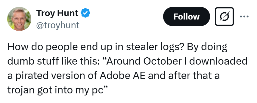 Ai-je été pwned - Troy Hunt Citation sur X / Twitter