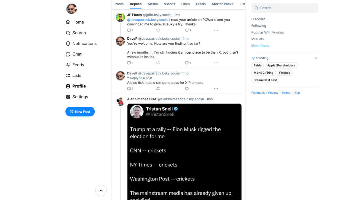 Bluesky s'engage avec d'autres captures d'écran