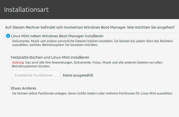 Installation: IST Linux Mint Parallel ZU Windows Installit, Wählen Sie Beim Boten Das Gewünschte System Aus.