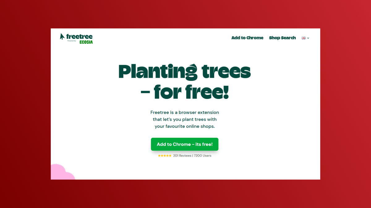 Capture d'écran Ecosia Freetree Chrome