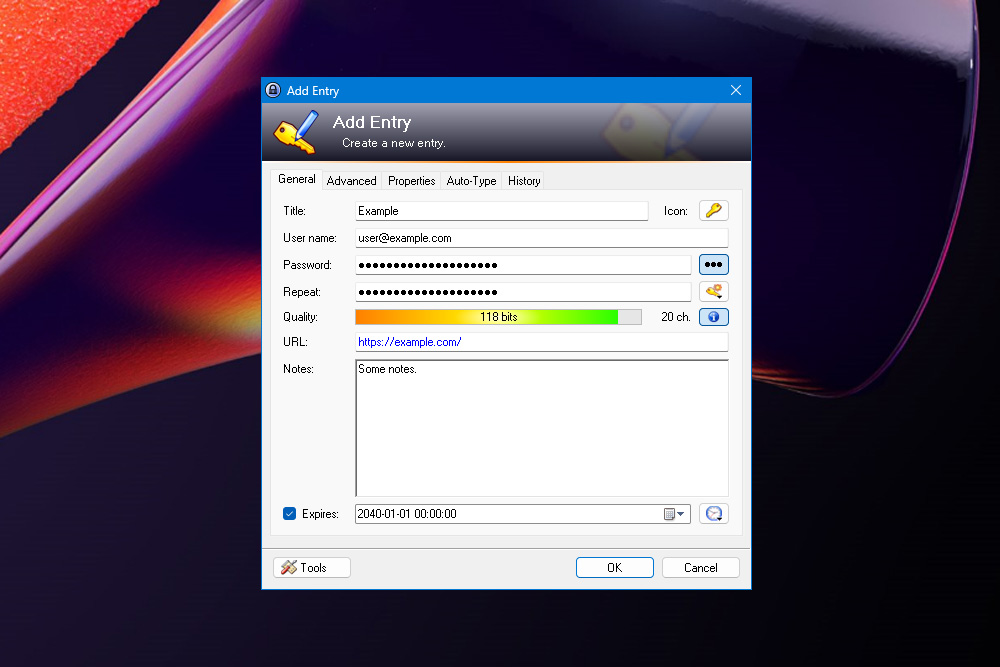 Keepass Ajouter de nouvelles capacités d'écran de connexion de connexion
