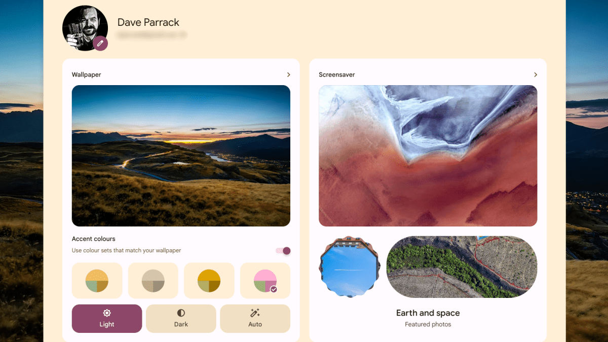 Capture d'écran de papier peint et d'économiseur d'écran chromebook
