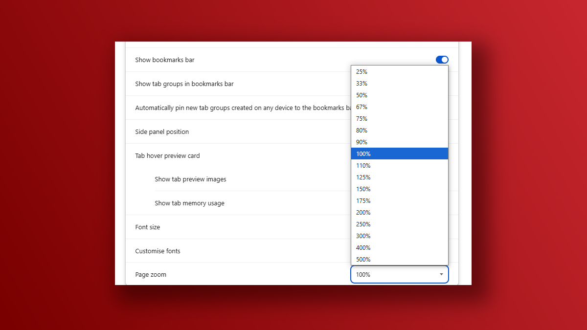 Capture d'écran Google Chrome Page Zoom