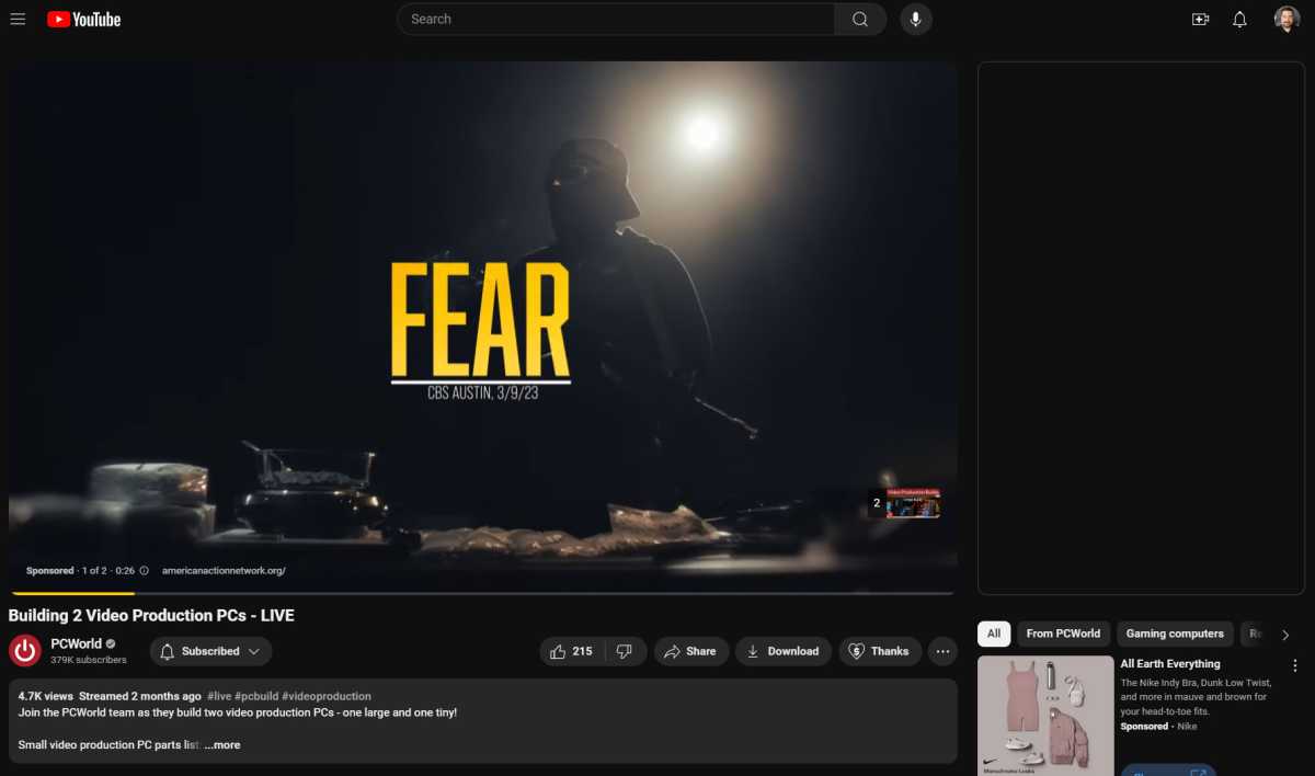 Annonce politique YouTube