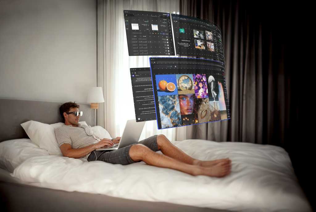 Sightful Spacetop AR display on bed