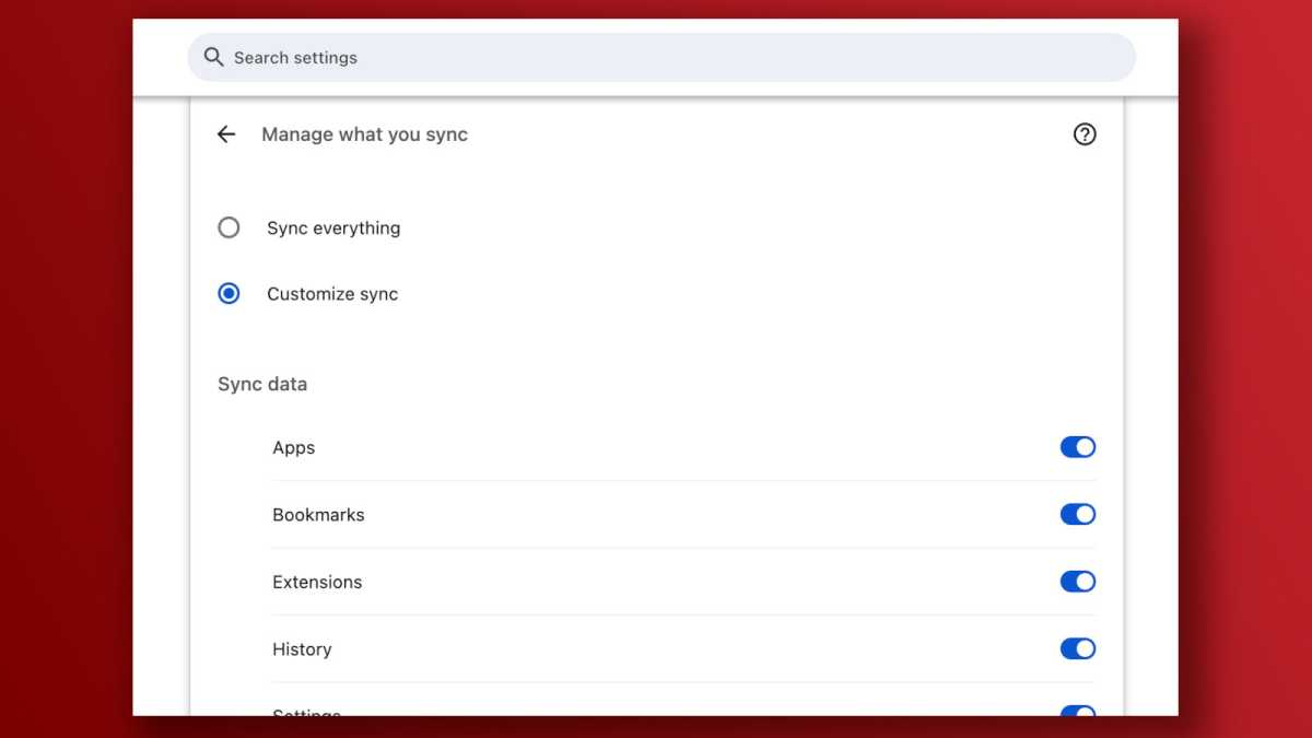 Synchronisation des fonctionnalités essentielles Chrome sur les appareils Capture d'écran