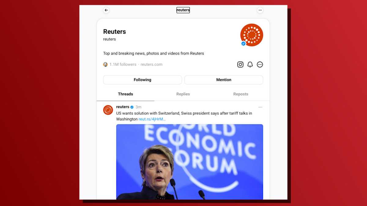 Organisations de discussion Threads Reuters Captures d'écran