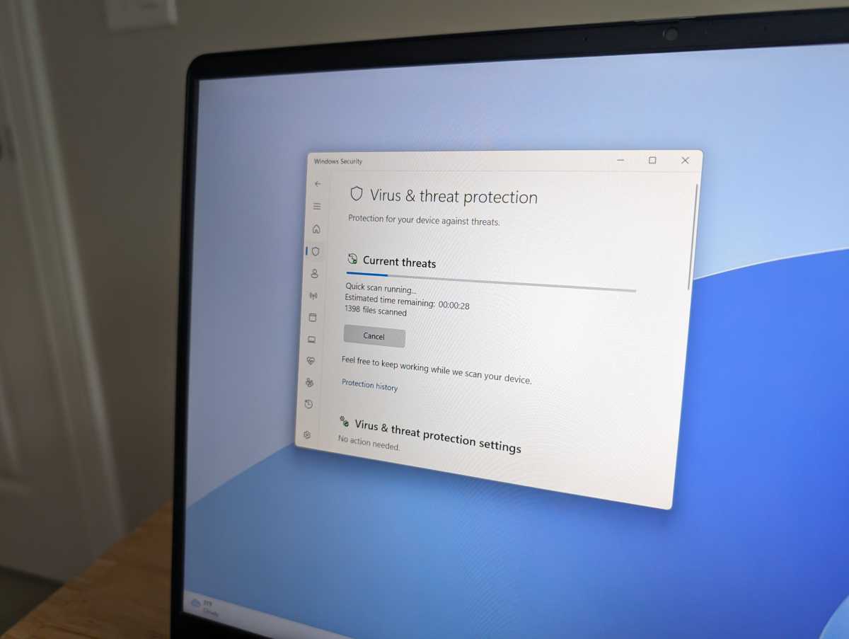 Windows Security Antivirus Malware scan en cours