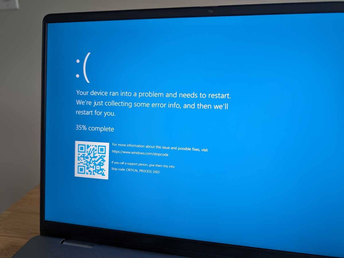 Message d'erreur Blue Windows 11 Message d'erreur