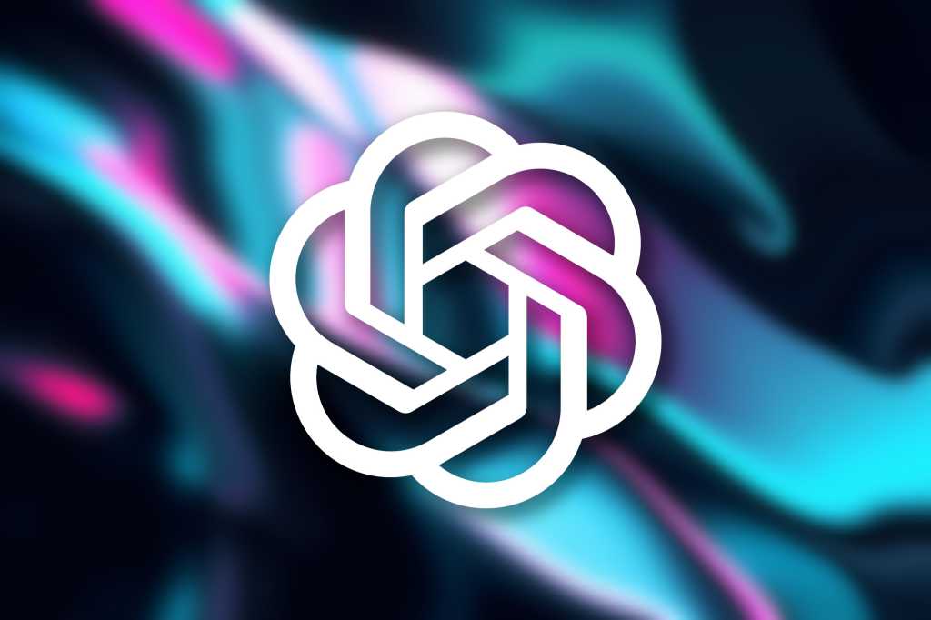 OpenAI ChatGPT logo on an abstract AI color background