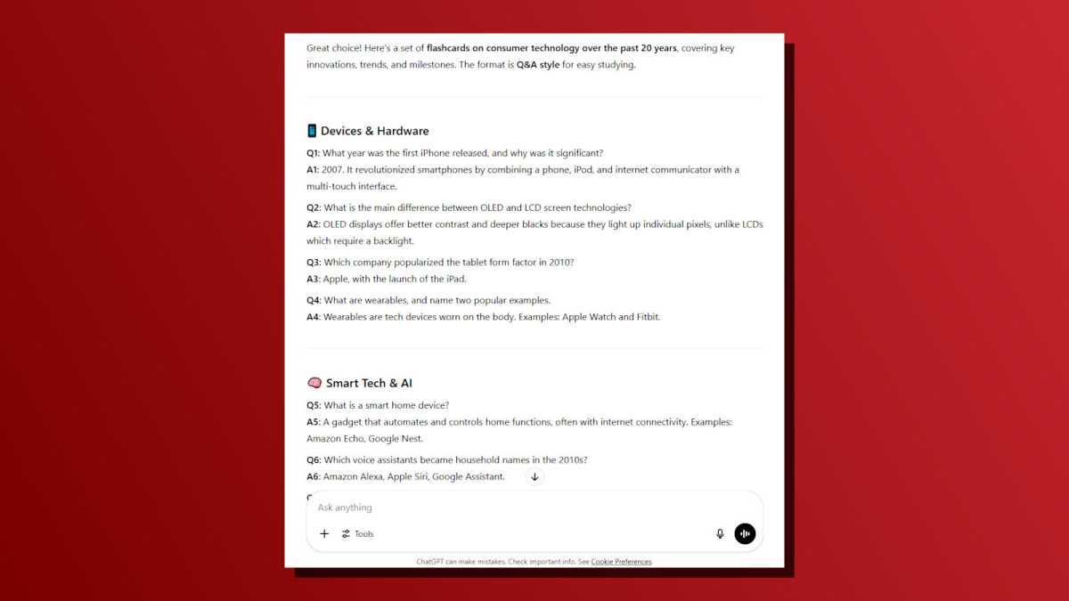 Question de la tâche Chatgpt Réponse CARTES FLASH CAPEAL