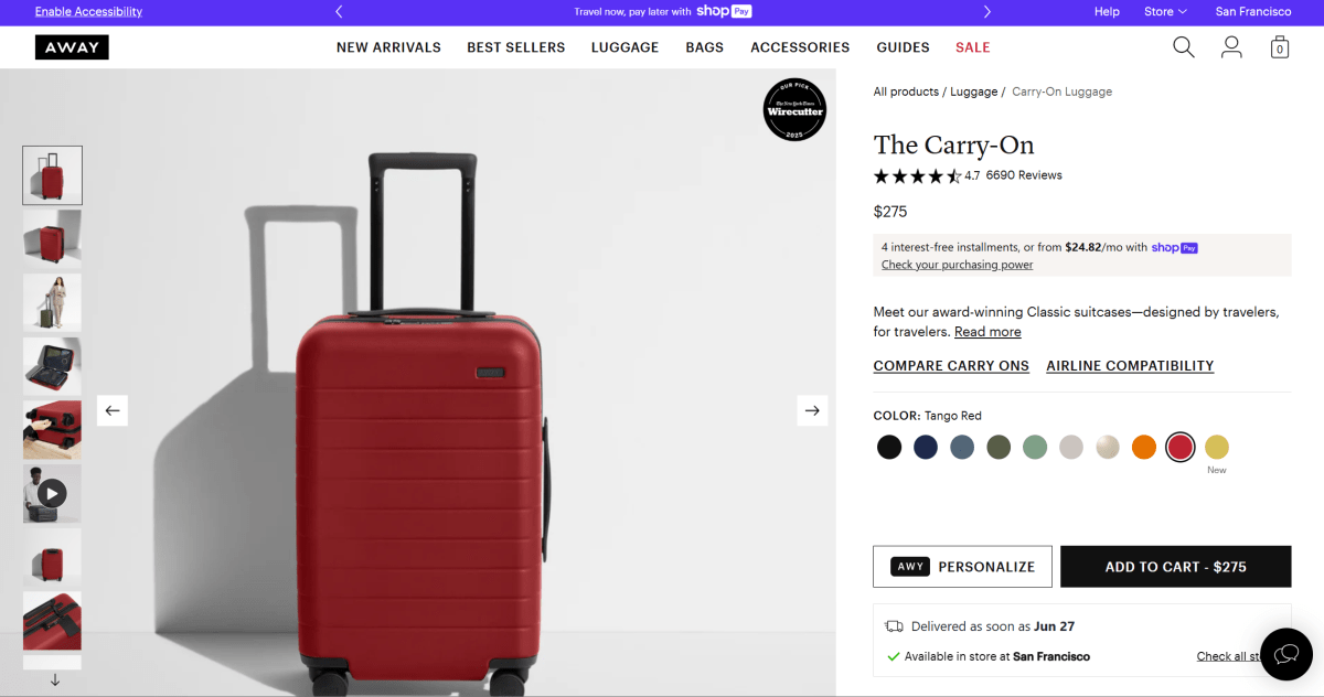 Liste de produits pour le bagage à main par les bagages à l'extérieur