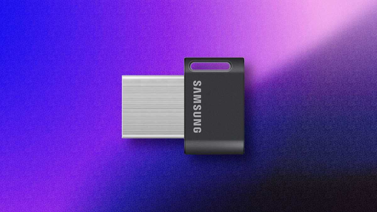 Samsung Fit plus promotion de lecteur flash USB sur fond