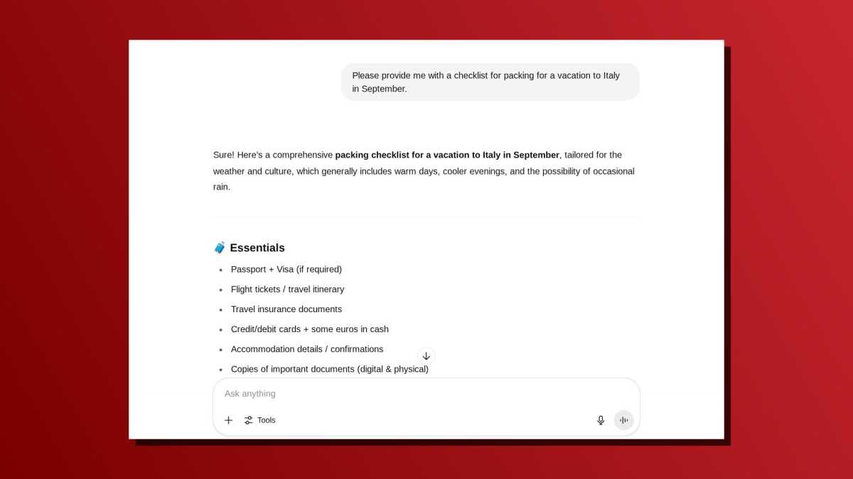 Capture d'écran de la liste d'écran de la liste d'écran de la liste d'écran de la liste d'écran de la liste de contrôle de la liste de chèques de vacances d'une ligne d'une ligne