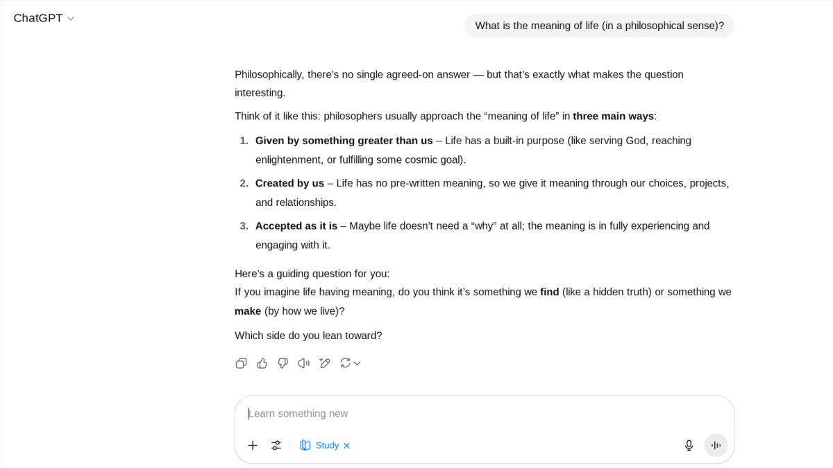 Chatgpt Signification de la vie
