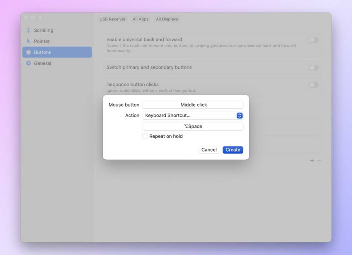 Attribution d'un bouton en souris linéaire pour Mac