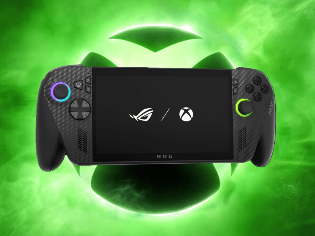 Asus ROG Xbox Ally X 2025 superimposed over Xbox logo