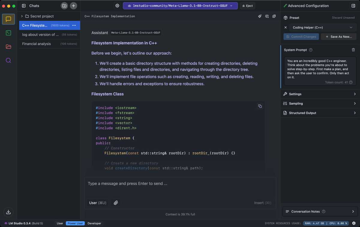 Der Chatbot LM Studio Ermöglicht Nicht Nur den Zugriff auf eine Große Auswahl an Ki-Modellen von Huggingface.com, Sondern auch auf die Feineinstellung der Ki-modelle. Dafür gibt eine eigene développeur-Ansicht.