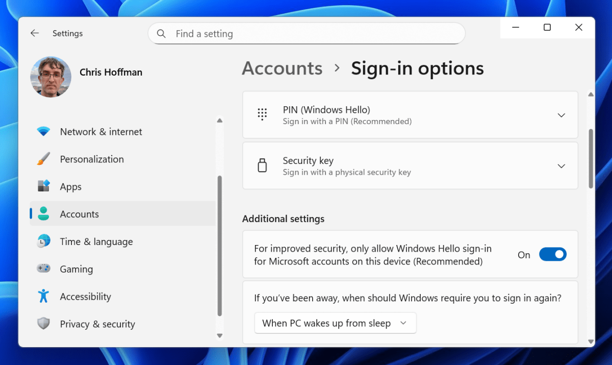 Windows 11 autorise uniquement la capture d'écran de connexion Windows Hello