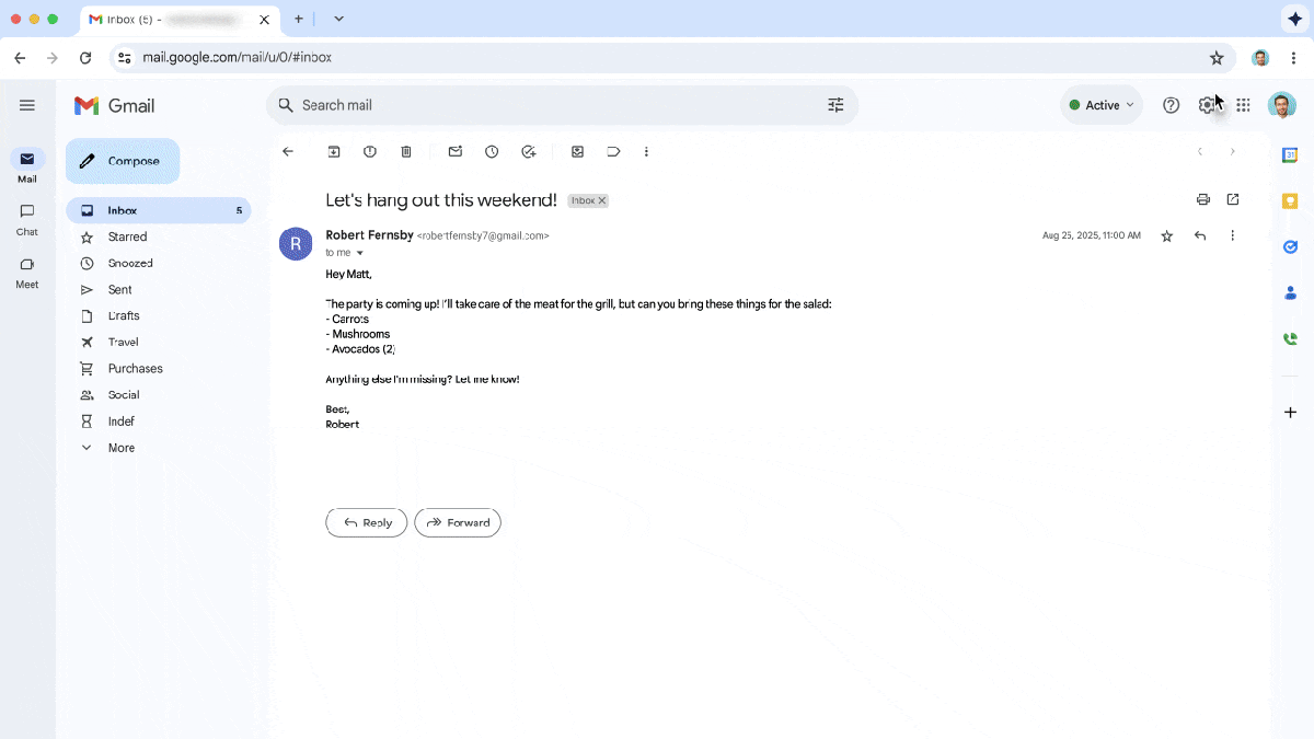 Google Gemini en navigation sur l'agence chromée
