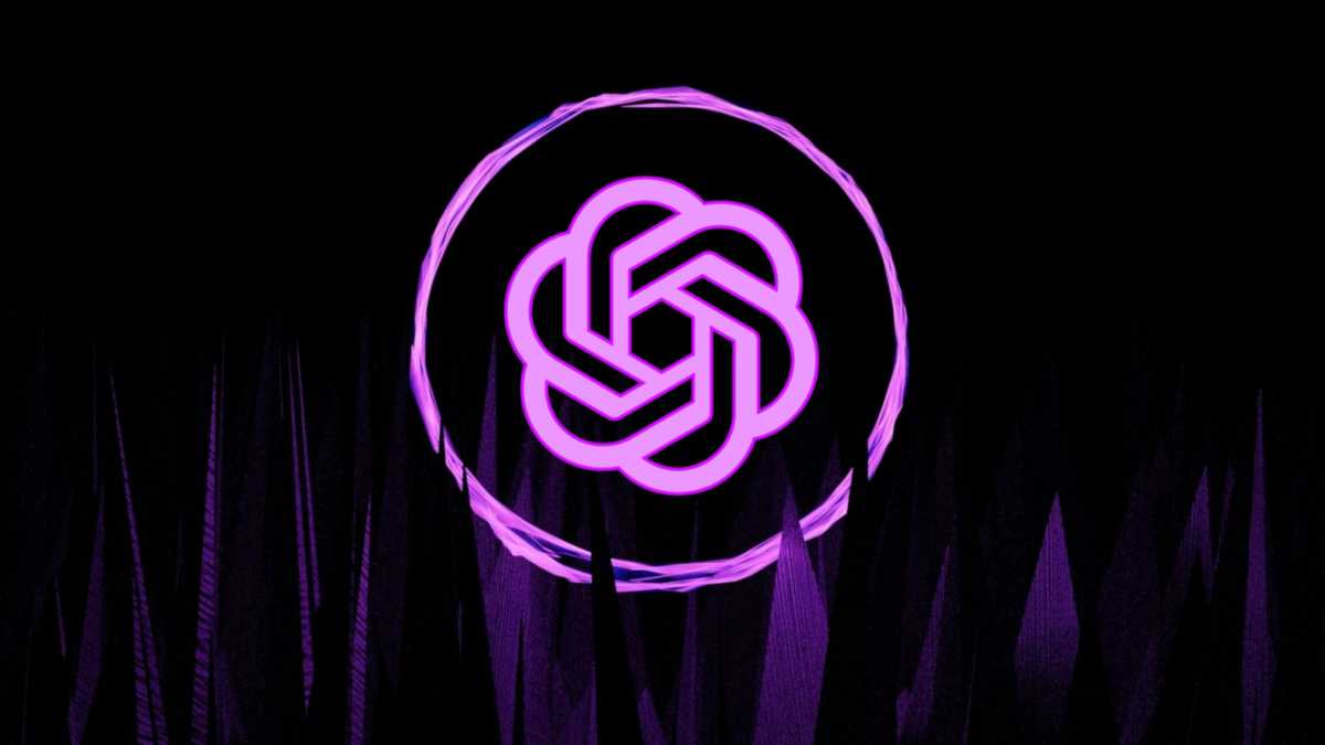 Logo Chatgpt brillant dans un anneau avec des pointes abstraites