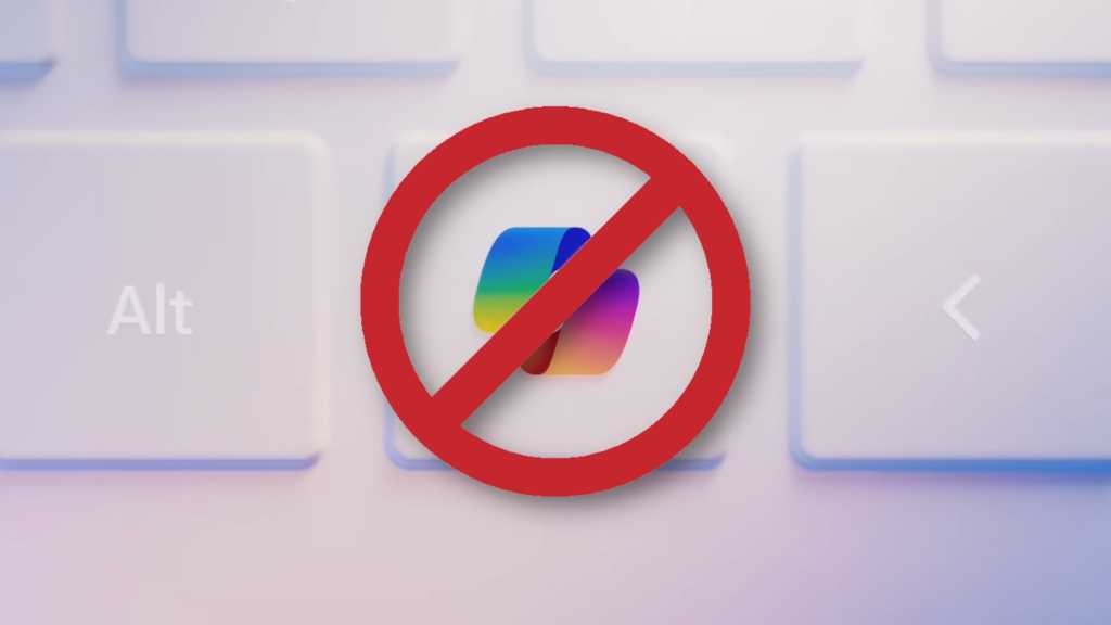 Windows Copilot Key on keyboard with a cancel sign