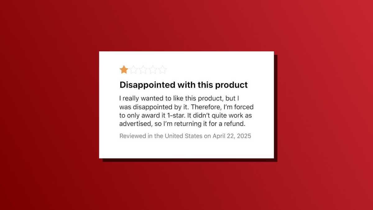 Fake Review Red Flags vague 1 étoile