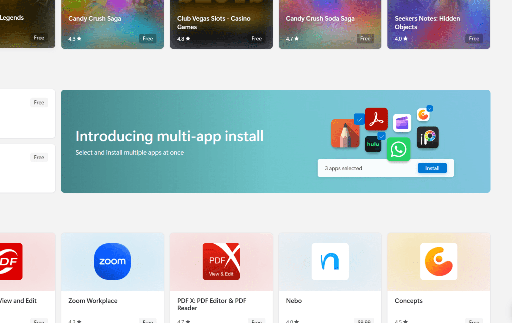 Windows Store multi app install intro