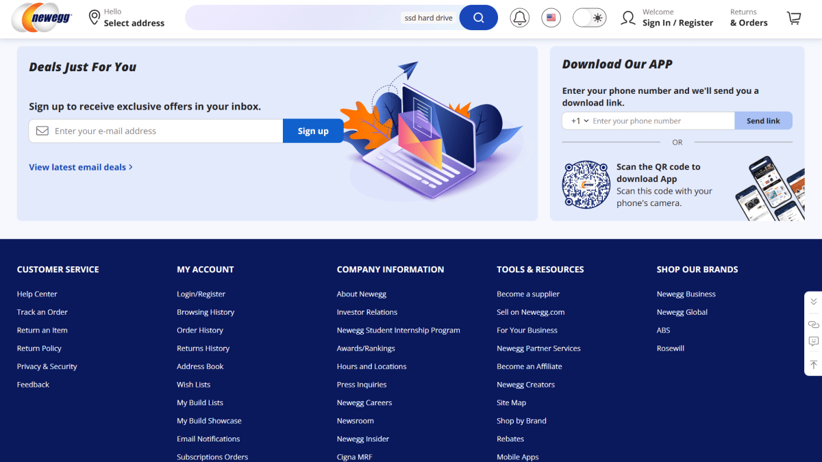 Inscription promotionnelle à Newegg (novembre 2024)