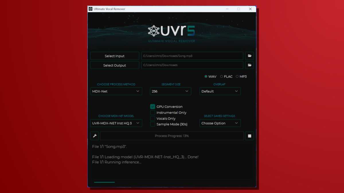 Outils d'IA locaux Ultimate Vocal Remover UVR