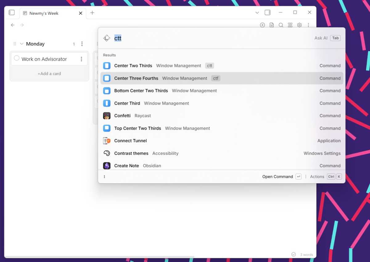 Utiliser Raycast pour redimensionner et repositionner une fenêtre