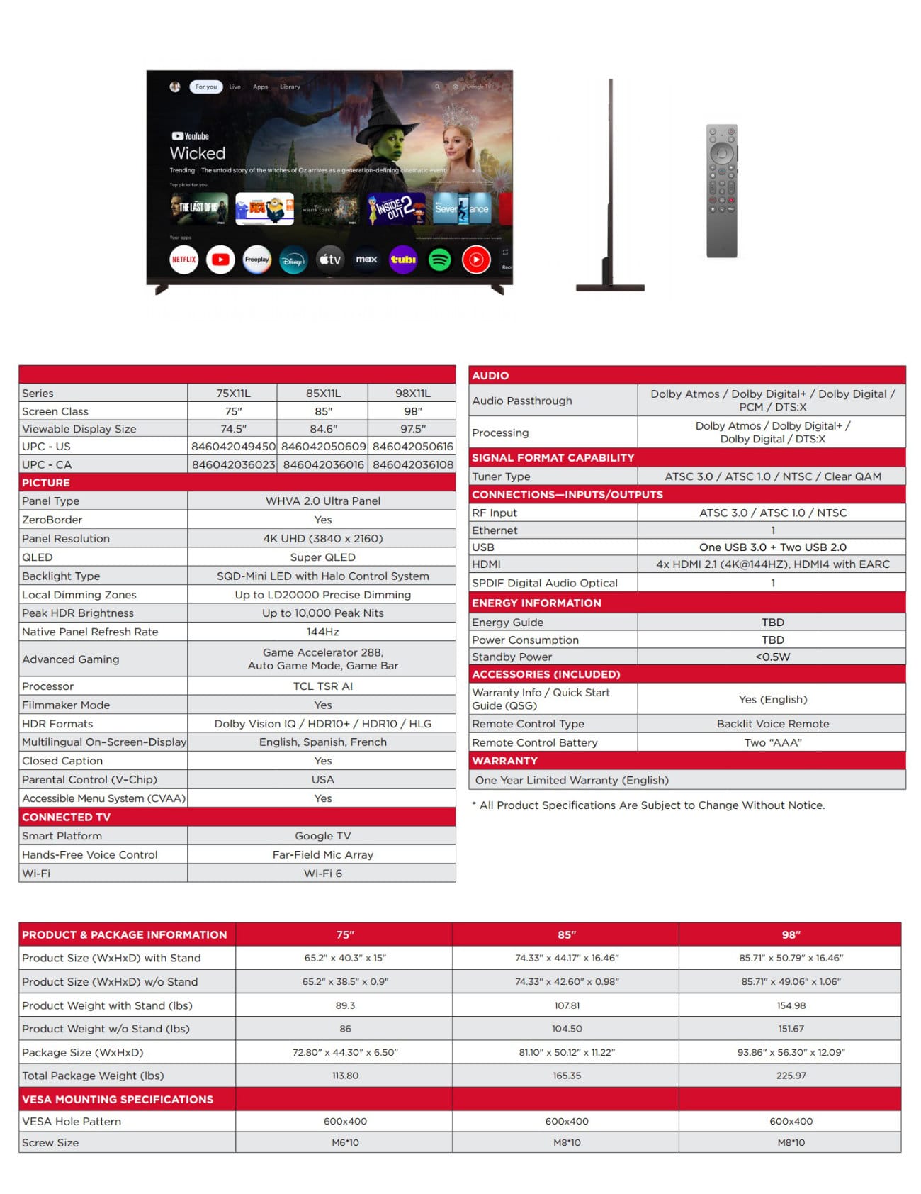 CES 2026 : TV TCL X11L 4K et barre de son A65K annoncés à Vegas