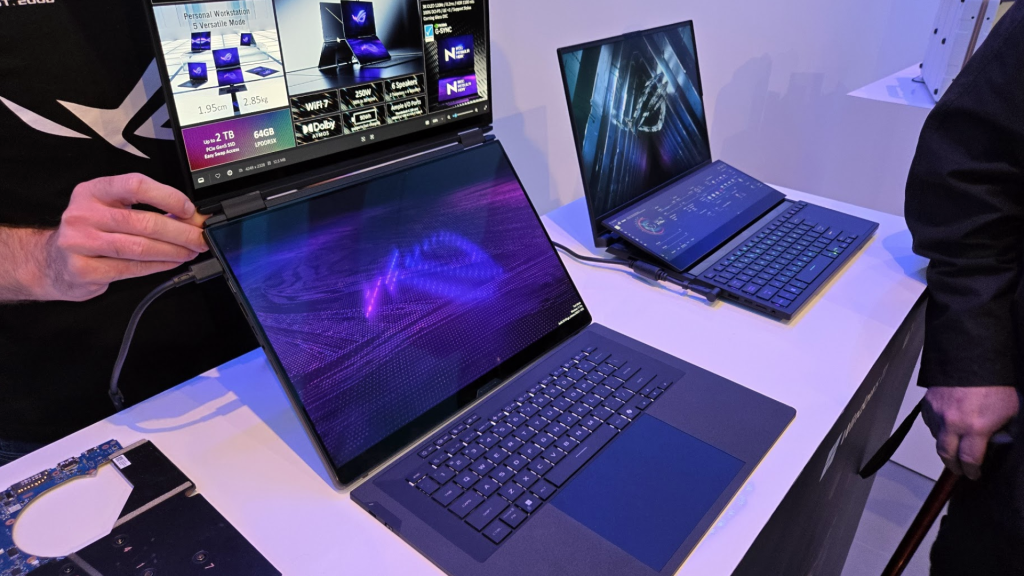 Asus Zephyrus Duo gaming laptop, old and new