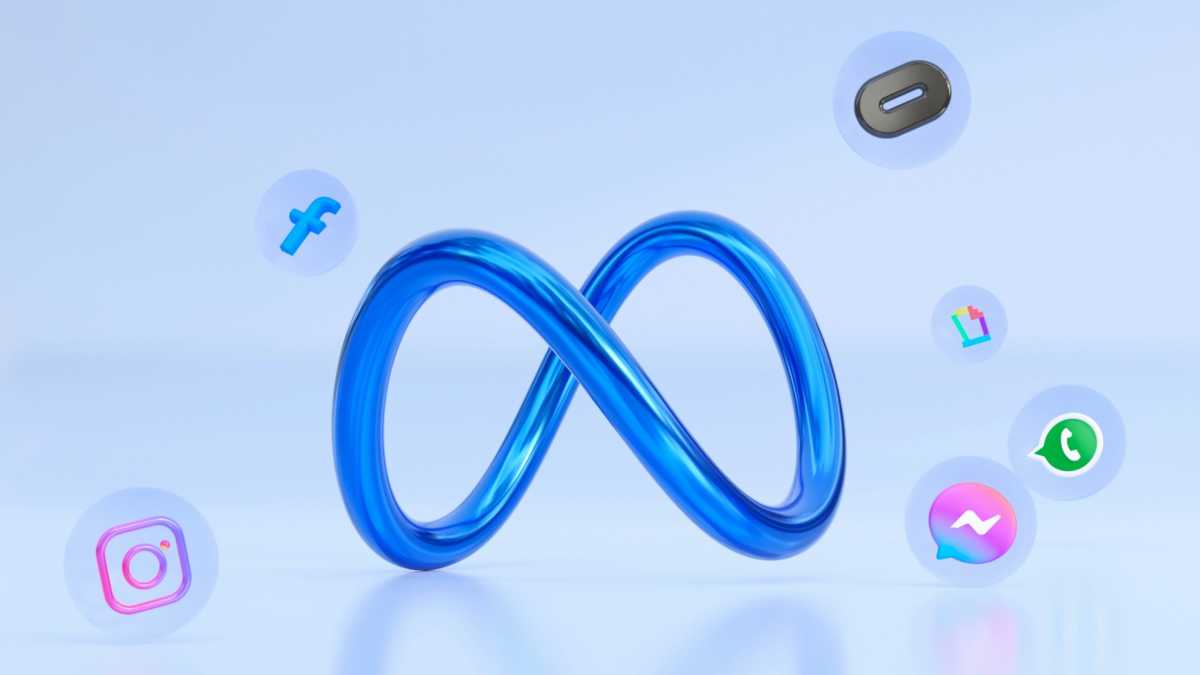 Meta logo avec des icônes pour Facebook Instagram WhatsApp Messenger Quest