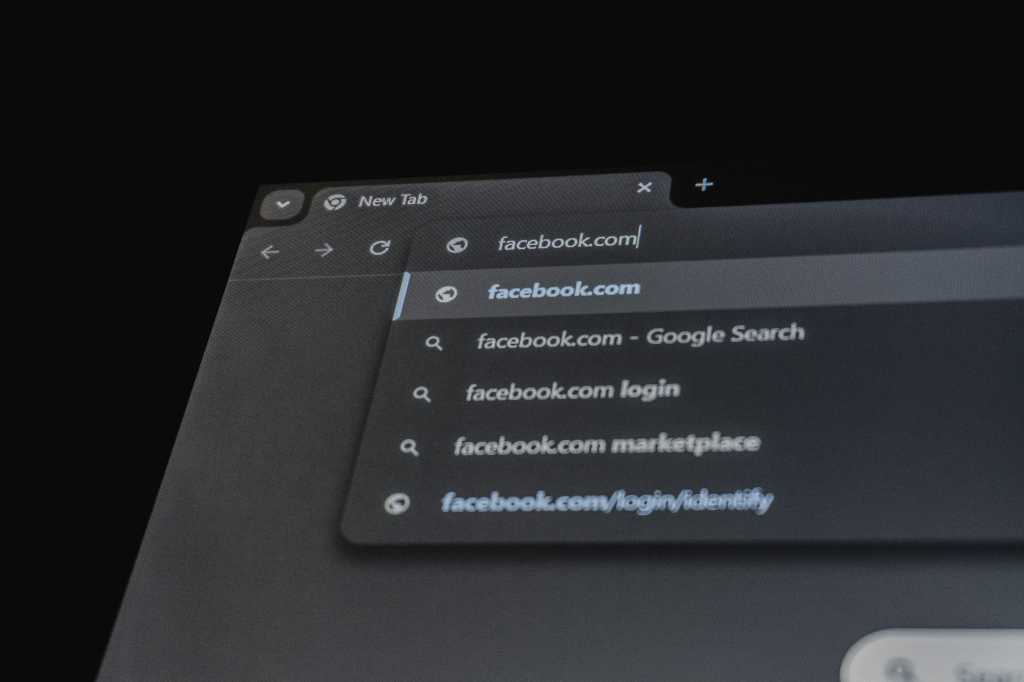 Chrome browser tab showing facebook.com in the URL
