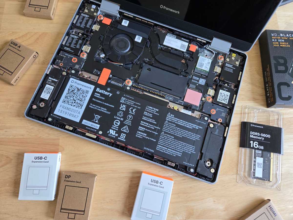 Pièces intérieures du Framework Laptop 12