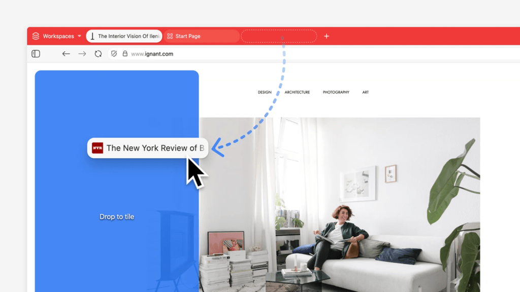 Vivaldi save to tile