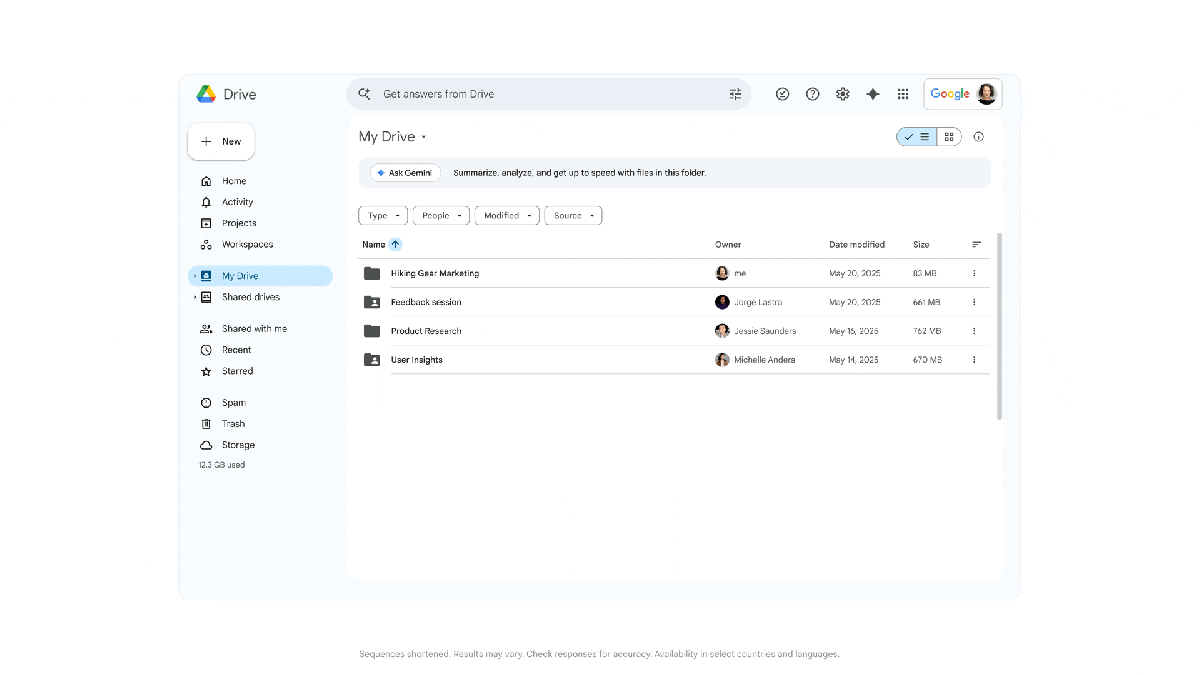 Google Drive utilise Gemini AI