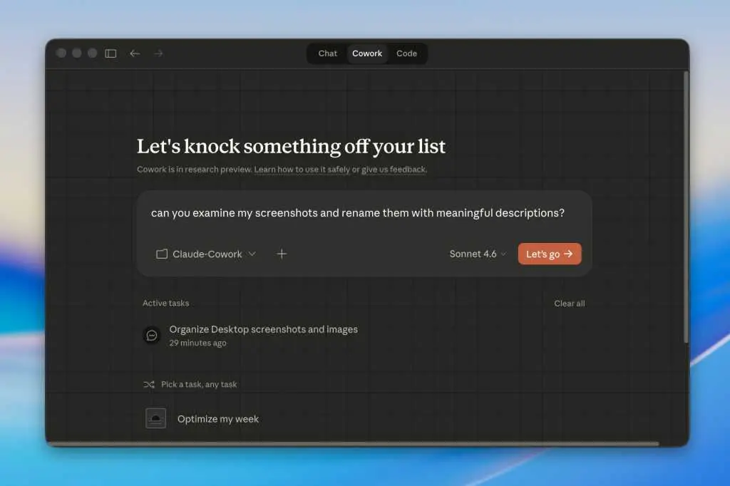 Claude Cowork on a Mac