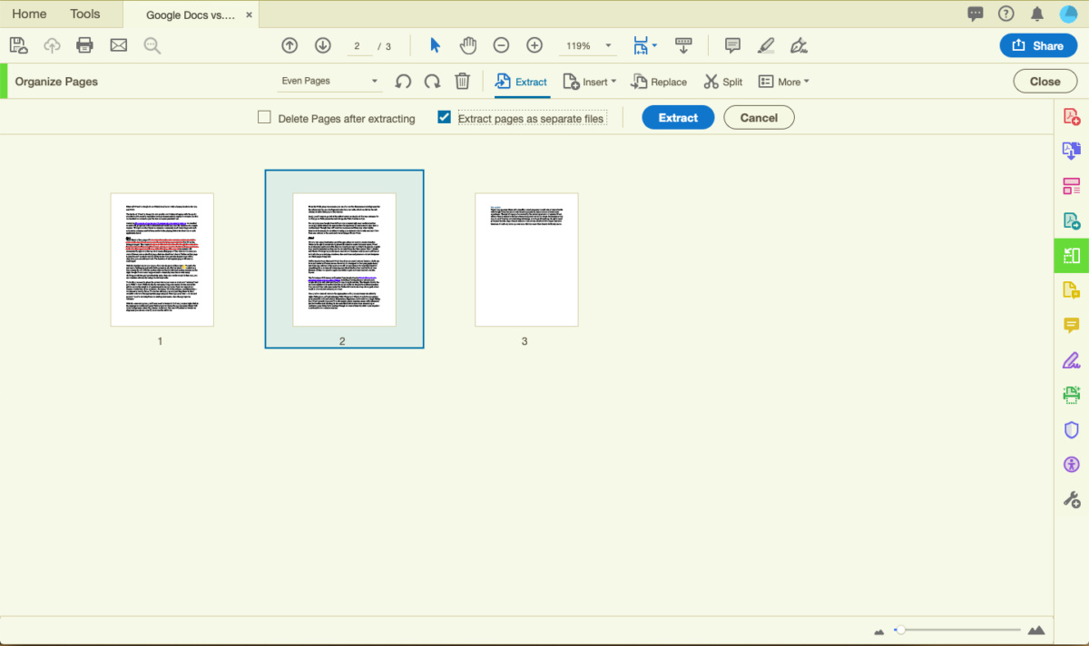Adobe Acrobat Pro DC réorganiser les pages