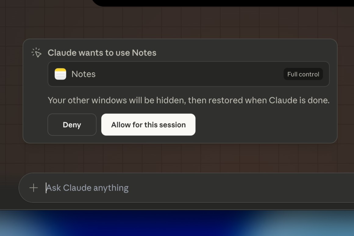 Application Notes d'autorisation d'utilisation de l'ordinateur Claude
