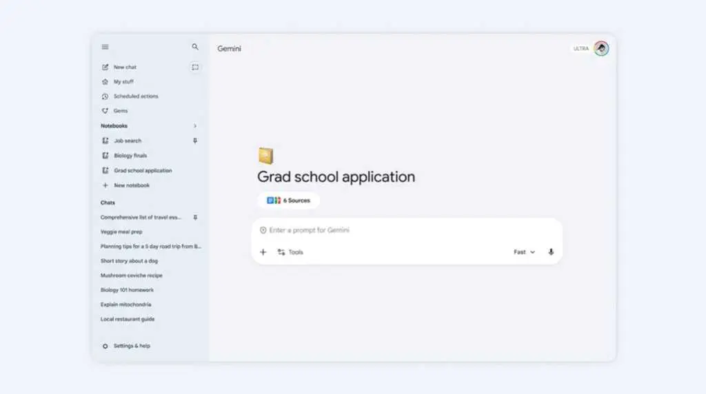 Google Gemini Notebooks