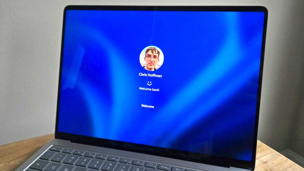 Microsoft account sign-in screen on a Surface Laptop 7