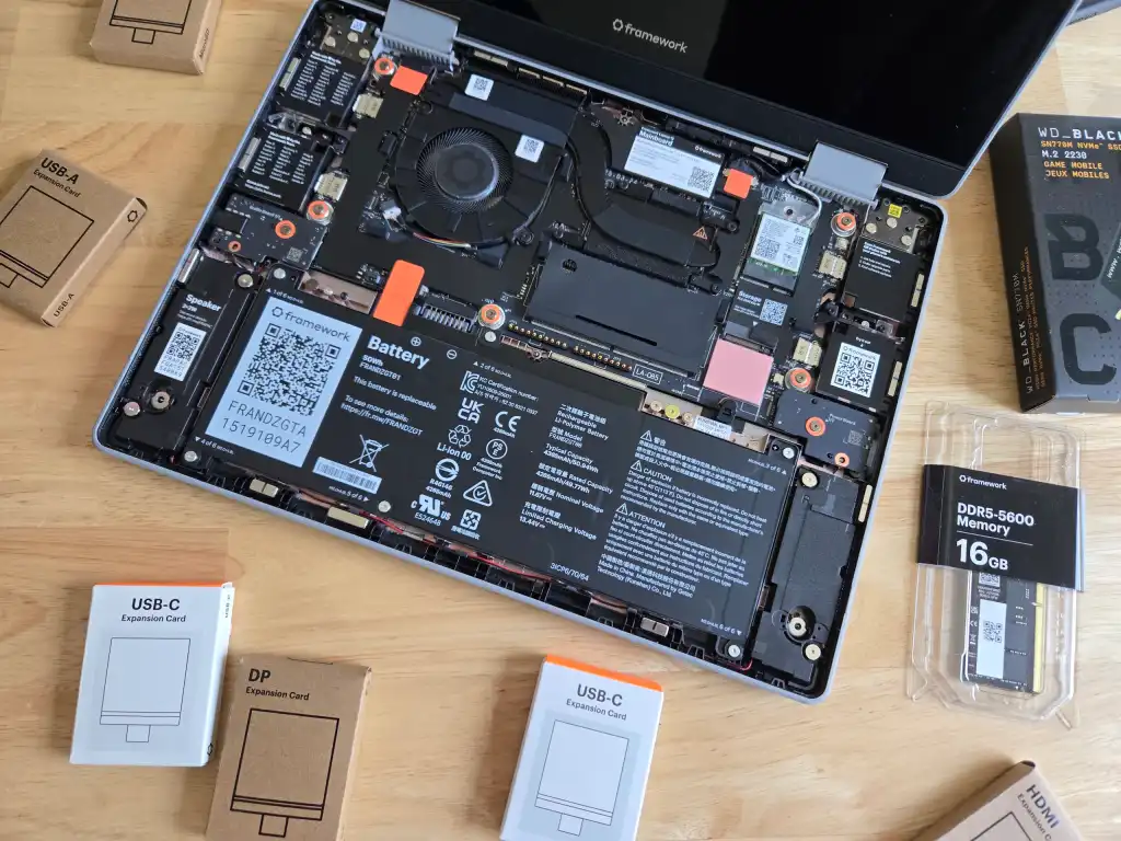 Framework Laptop 12 inside parts