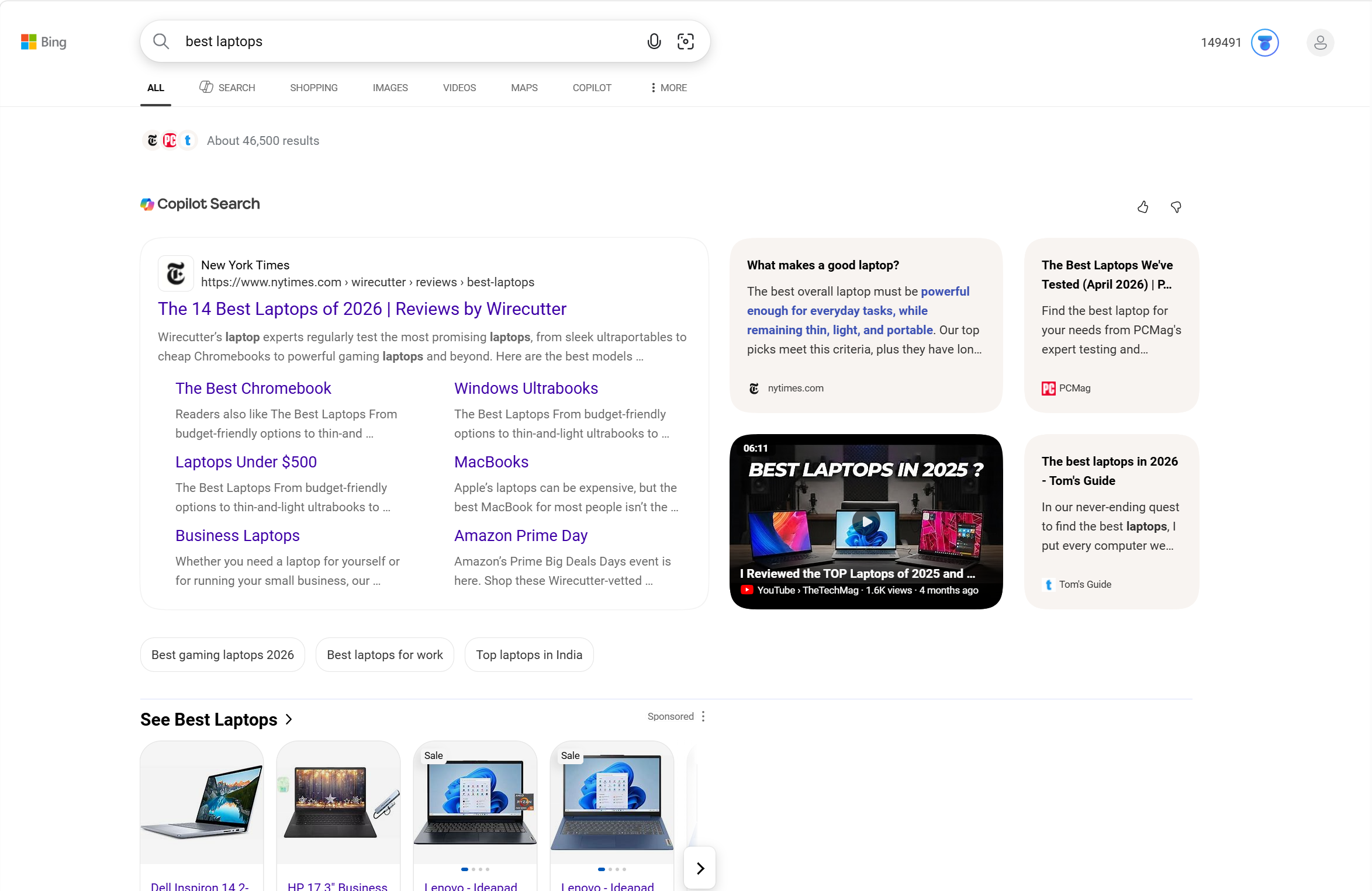 Bing meilleurs ordinateurs portables