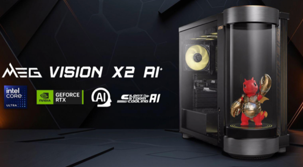 MSI vision X2 AI+ desktop with AI avatar