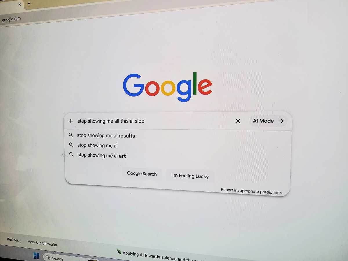 Slop de l'IA du moteur de recherche Google